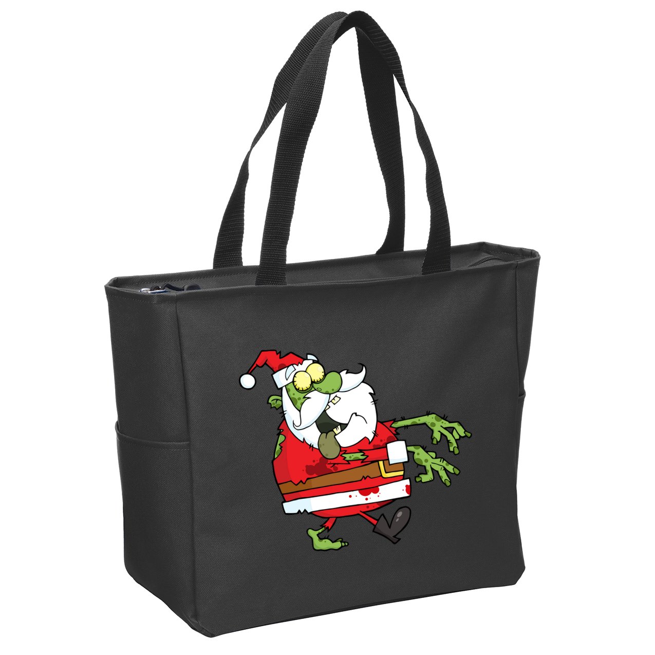 Zombie Santa Zip Tote Bag