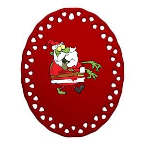 Zombie Santa Ceramic Oval Ornament