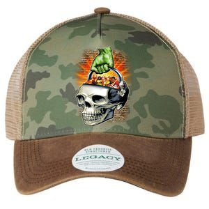 Zombie Skull Candy Bucket Legacy Tie Dye Trucker Hat