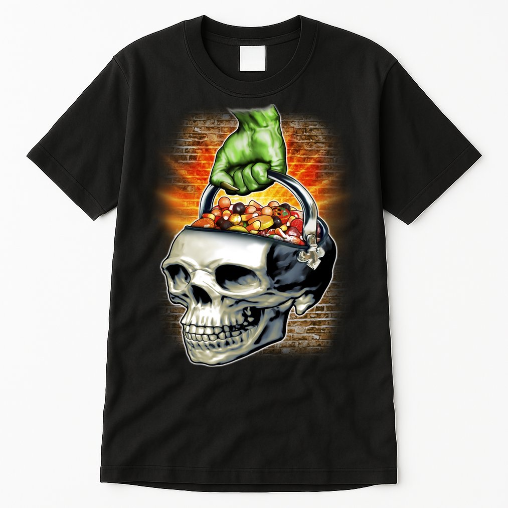 Zombie Skull Candy Bucket Tall T-Shirt