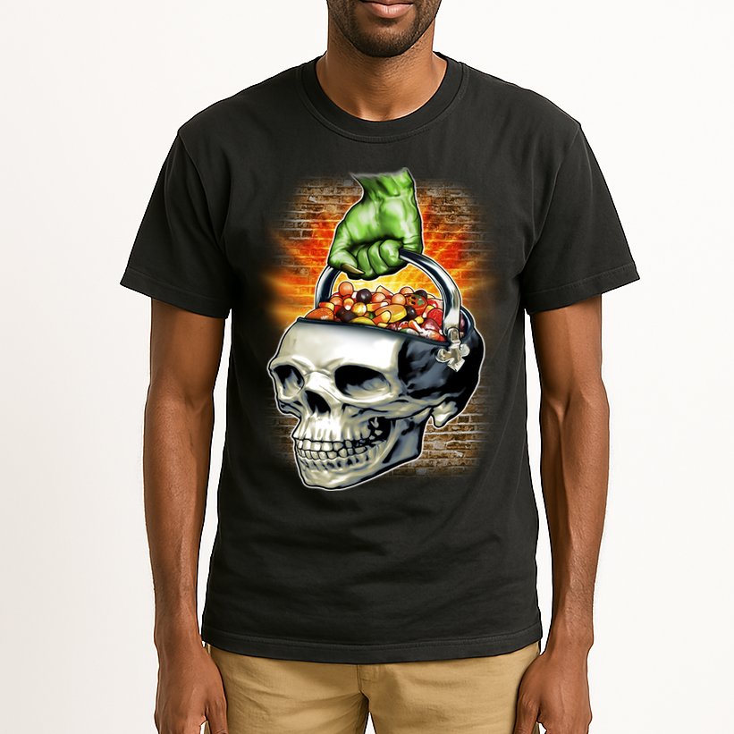 Zombie Skull Candy Bucket Tall T-Shirt