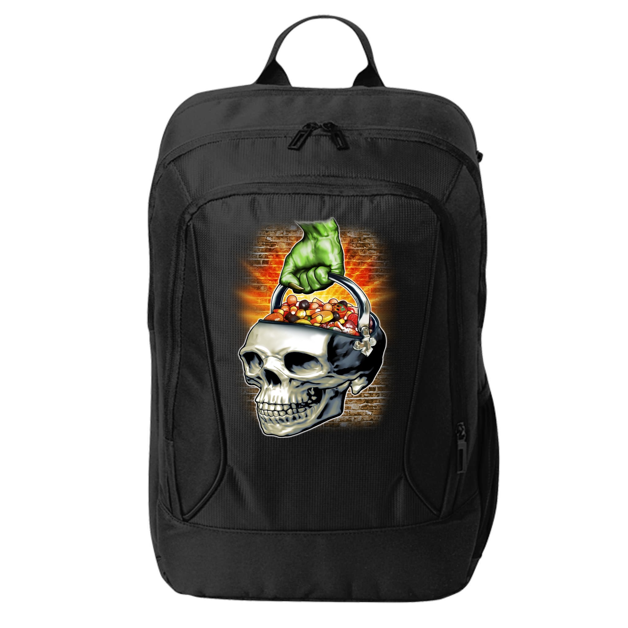 Zombie Skull Candy Bucket City Backpack