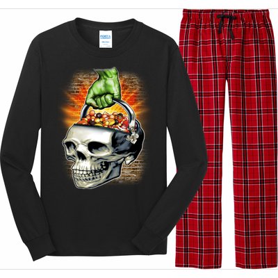 Zombie Skull Candy Bucket Long Sleeve Pajama Set