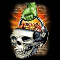 Zombie Skull Candy Bucket Magnet
