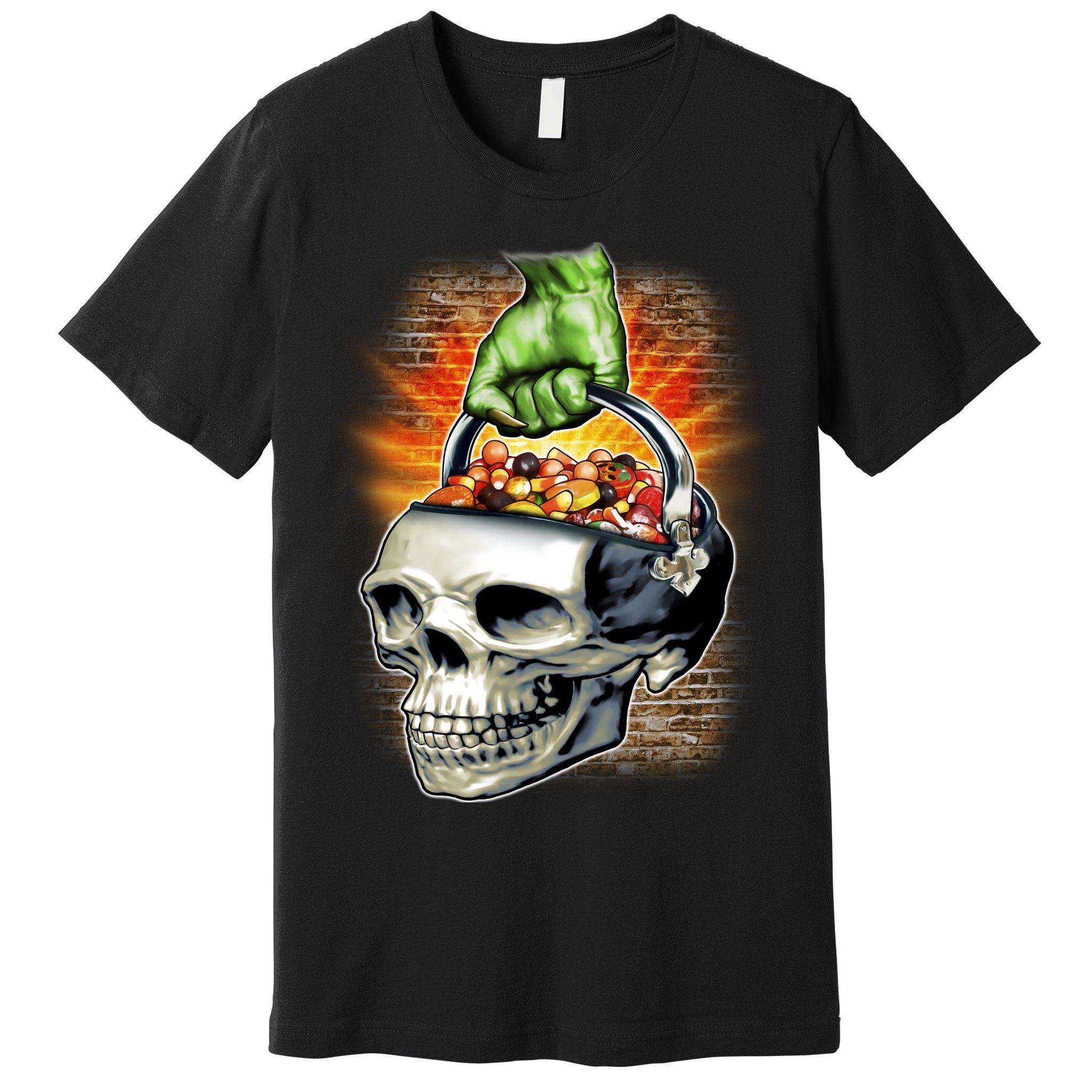 Zombie Skull Candy Bucket Premium T-Shirt
