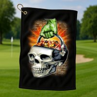 Zombie Skull Candy Bucket Golf Towel