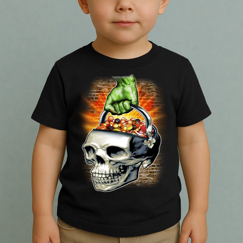 Zombie Skull Candy Bucket Toddler T-Shirt