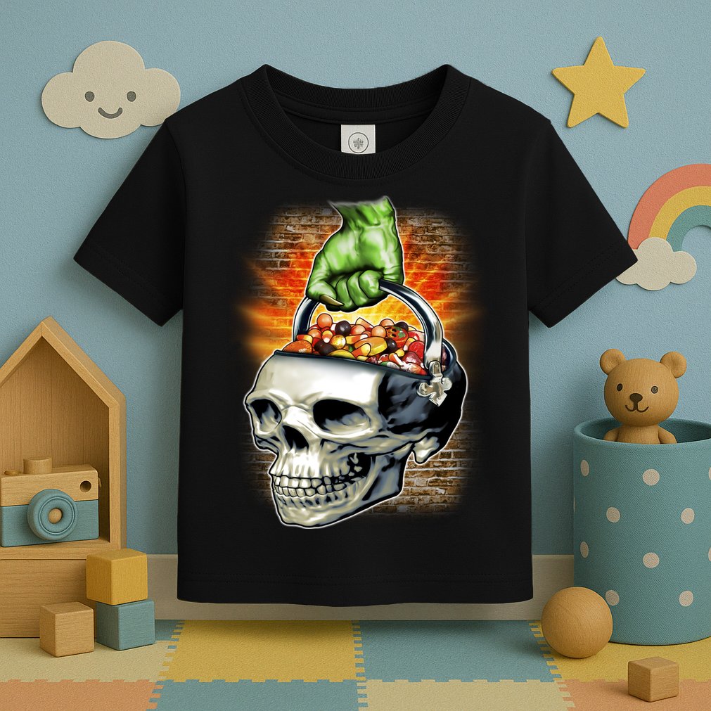 Zombie Skull Candy Bucket Toddler T-Shirt
