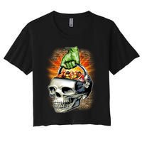 Zombie Skull Candy Bucket Women's Crop Top Tee