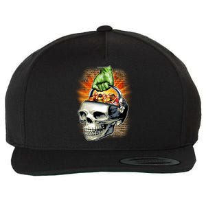 Zombie Skull Candy Bucket Wool Snapback Cap