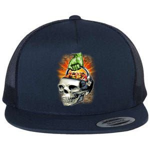 Zombie Skull Candy Bucket Flat Bill Trucker Hat