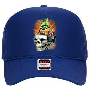 Zombie Skull Candy Bucket High Crown Mesh Back Trucker Hat