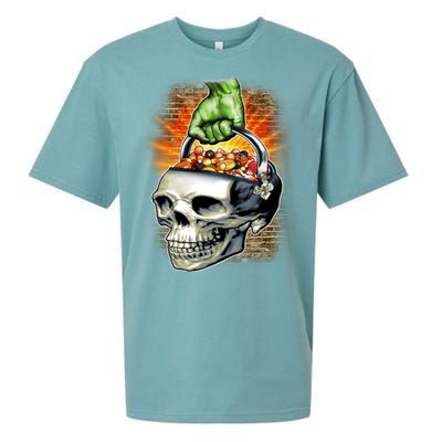 Zombie Skull Candy Bucket Sueded Cloud Jersey T-Shirt