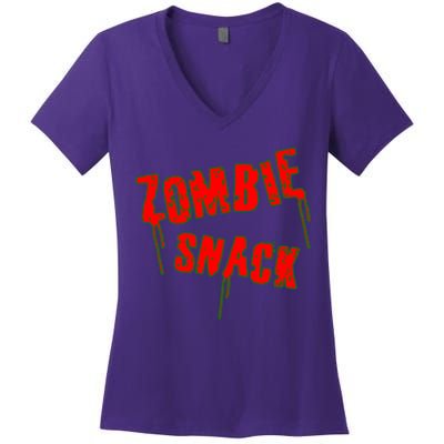 Zombie Snack Women's V-Neck T-Shirt