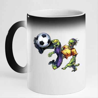 Zombie Soccer Kick 11oz Black Color Changing Mug