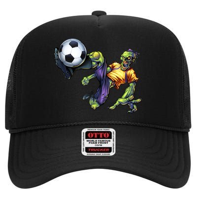 Zombie Soccer Kick High Crown Mesh Back Trucker Hat