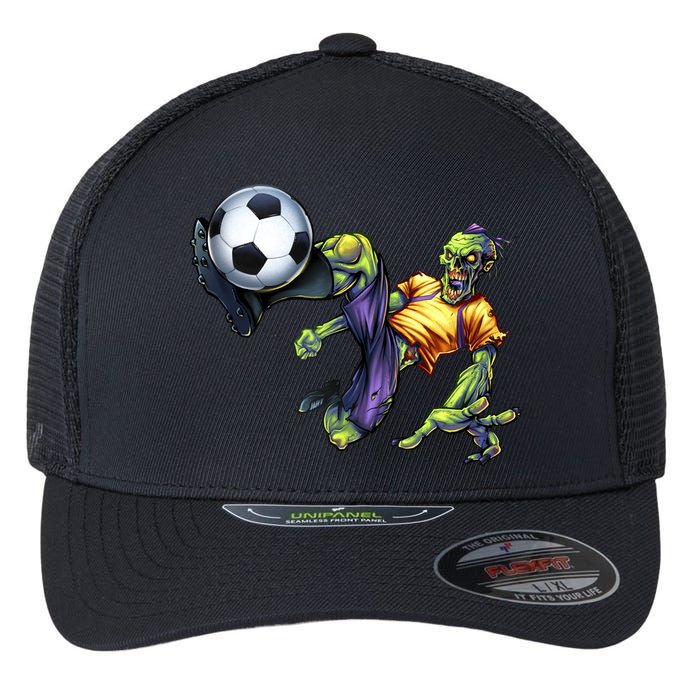 Zombie Soccer Kick Flexfit Unipanel Trucker Cap