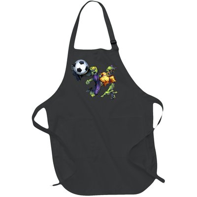 Zombie Soccer Kick Full-Length Apron With Pockets