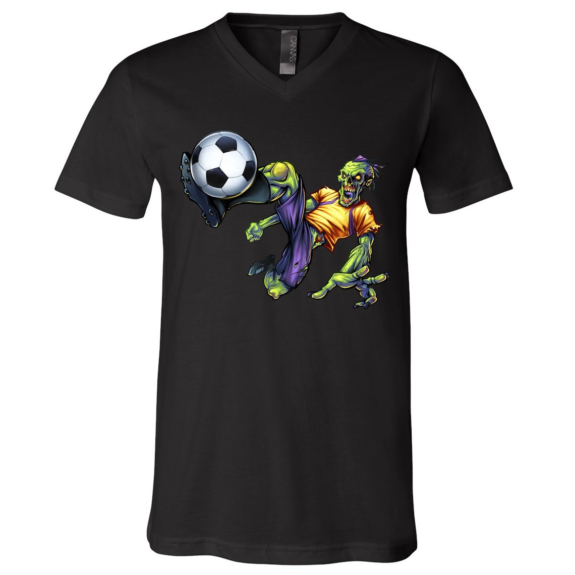 Zombie Soccer Kick V-Neck T-Shirt