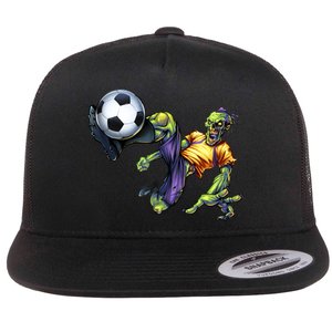 Zombie Soccer Kick Flat Bill Trucker Hat