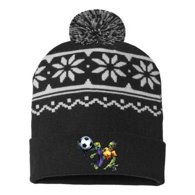 Zombie Soccer Kick USA-Made Snowflake Beanie