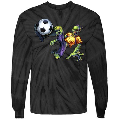 Zombie Soccer Kick Tie-Dye Long Sleeve Shirt