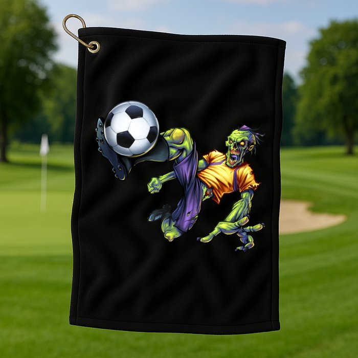 Zombie Soccer Kick Golf Towel