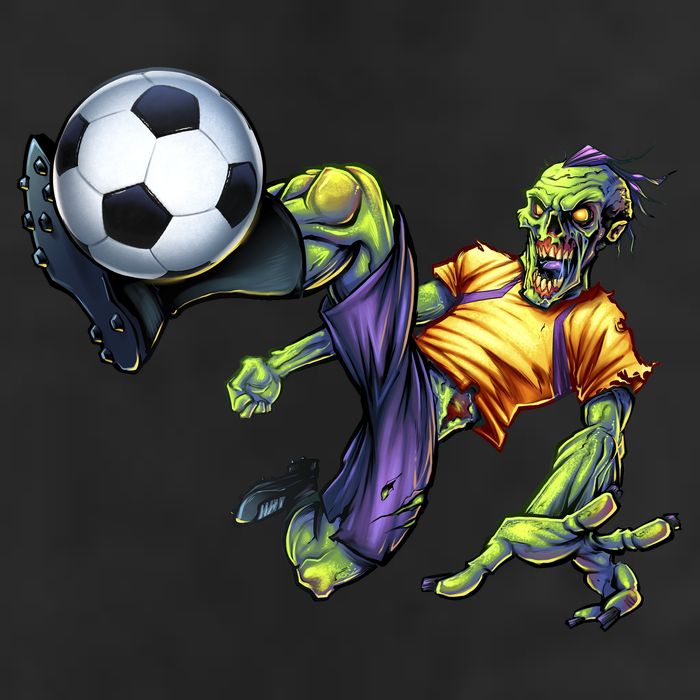 Zombie Soccer Kick Golf Towel