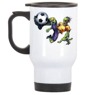 Zombie Soccer Kick Stainless Steel Travel Mug