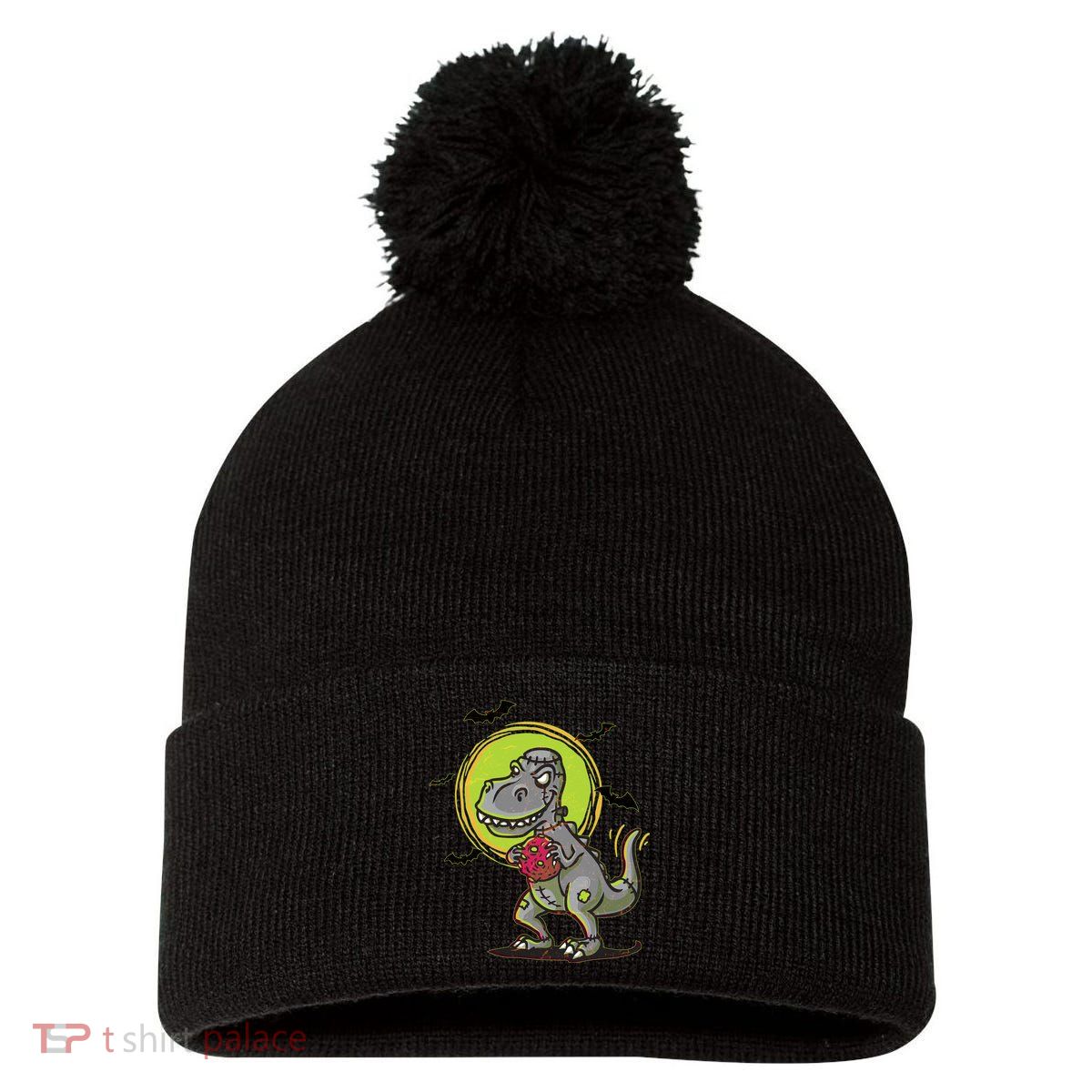 Zombie T-Rex Pom Pom 12in Knit Beanie