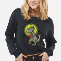 Zombie T-Rex Cropped Pullover Crew