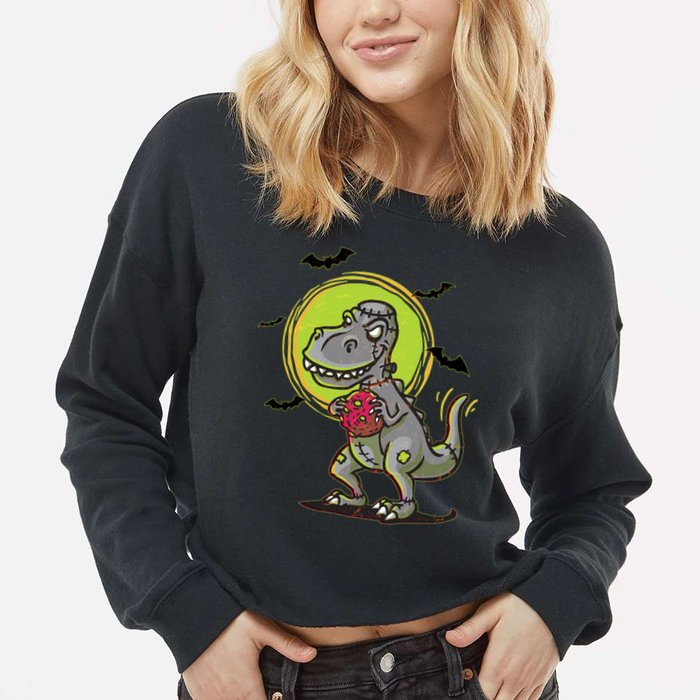Zombie T-Rex Cropped Pullover Crew