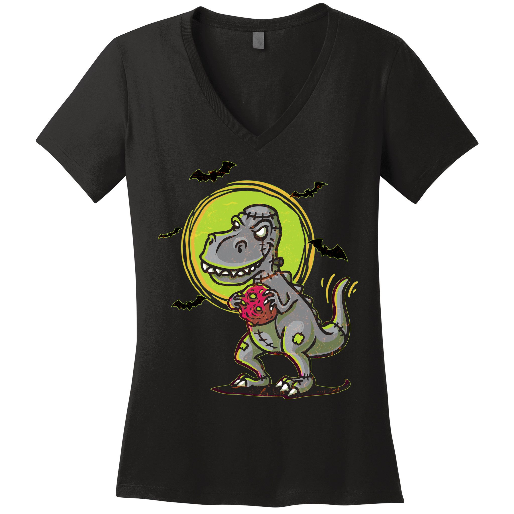 Zombie T-Rex Women's V-Neck T-Shirt