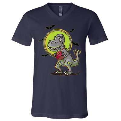 Zombie T-Rex V-Neck T-Shirt