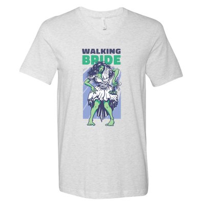 Zombie Walking Bride V-Neck T-Shirt