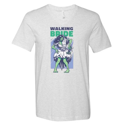 Zombie Walking Bride V-Neck T-Shirt