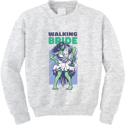 Zombie Walking Bride Kids Sweatshirt