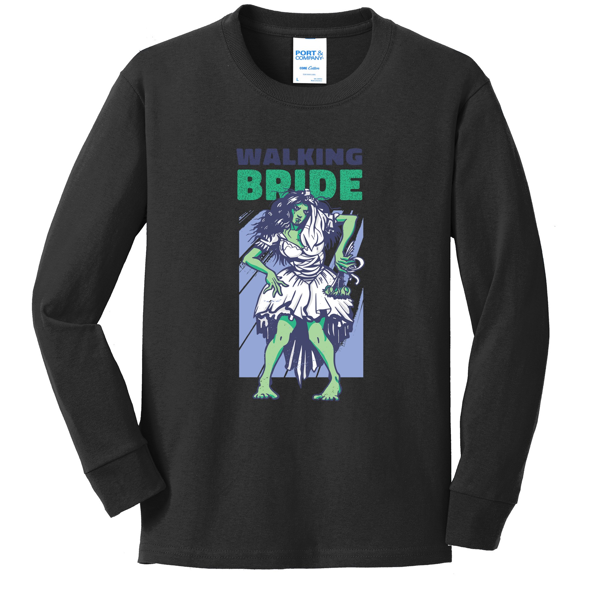 Zombie Walking Bride Kids Long Sleeve Shirt