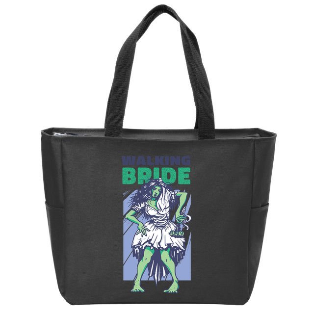 Zombie Walking Bride Zip Tote Bag