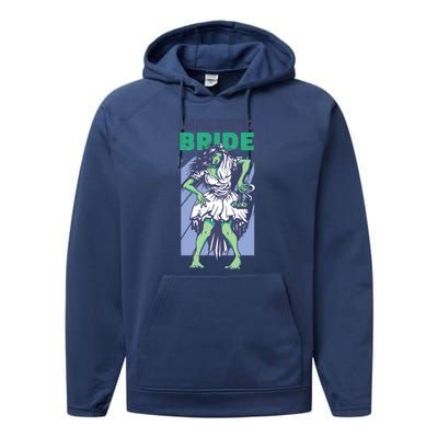 Zombie Walking Bride Performance Fleece Hoodie