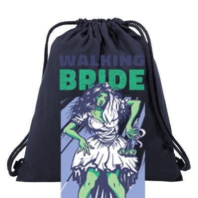 Zombie Walking Bride Drawstring Bag