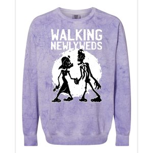 Zombie Walking Newlyweds Colorblast Crewneck Sweatshirt