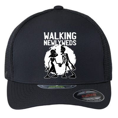 Zombie Walking Newlyweds Flexfit Unipanel Trucker Cap