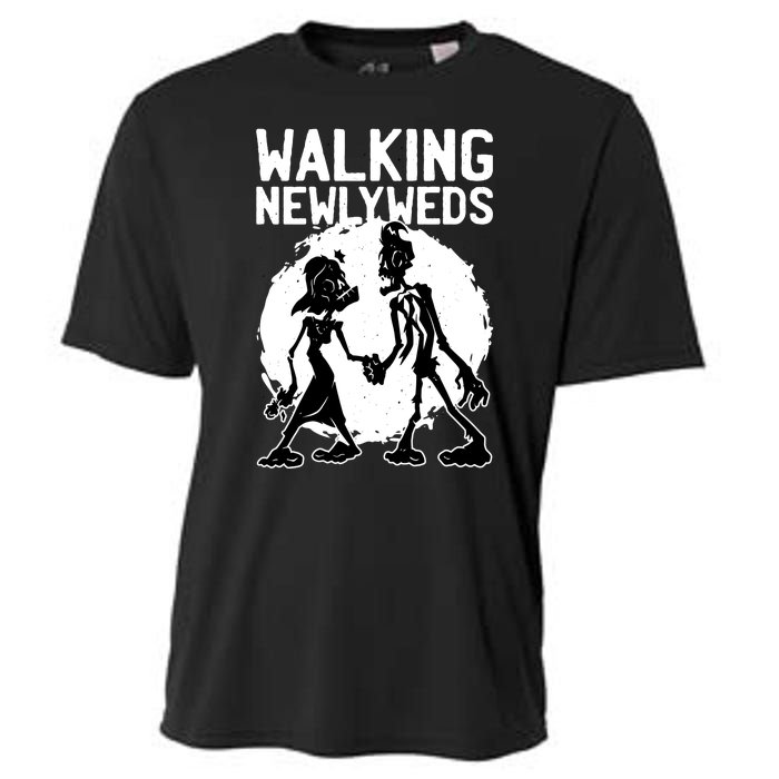 Zombie Walking Newlyweds Cooling Performance Crew T-Shirt