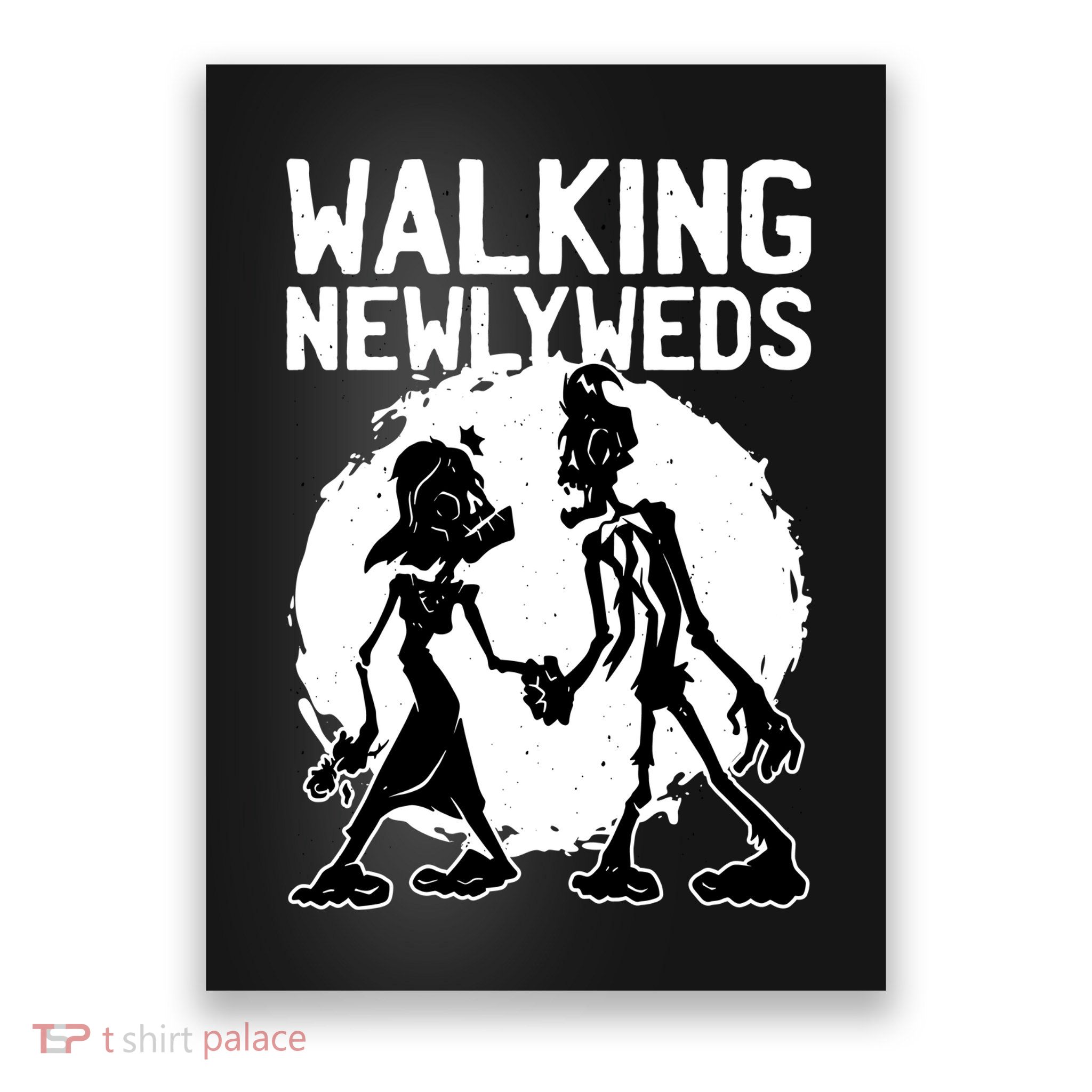 Zombie Walking Newlyweds Poster