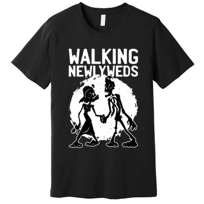 Zombie Walking Newlyweds Premium T-Shirt