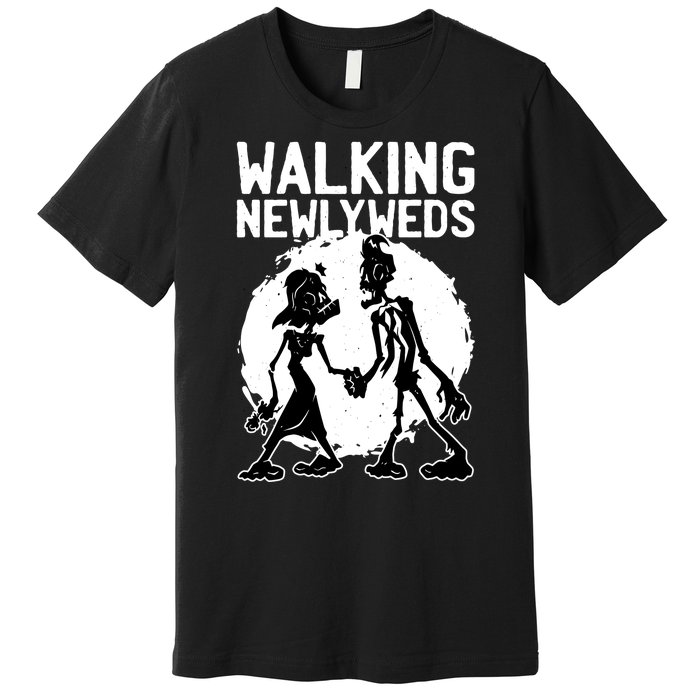 Zombie Walking Newlyweds Premium T-Shirt