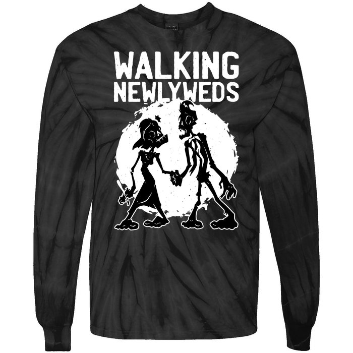 Zombie Walking Newlyweds Tie-Dye Long Sleeve Shirt