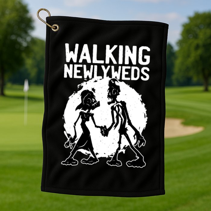 Zombie Walking Newlyweds Golf Towel