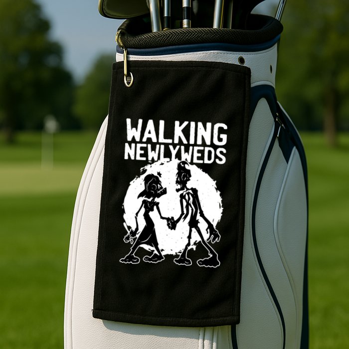 Zombie Walking Newlyweds Golf Towel